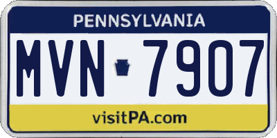 PA license plate MVN7907