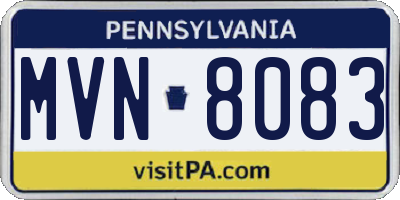 PA license plate MVN8083
