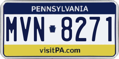 PA license plate MVN8271