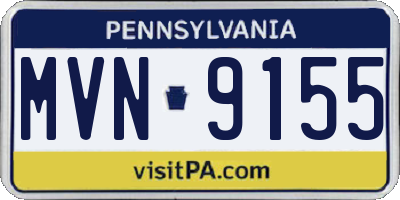 PA license plate MVN9155
