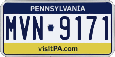 PA license plate MVN9171