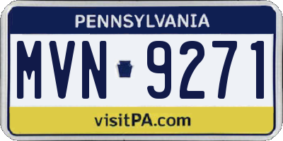 PA license plate MVN9271
