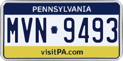 PA license plate MVN9493