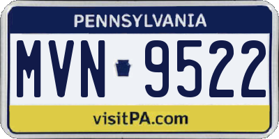 PA license plate MVN9522