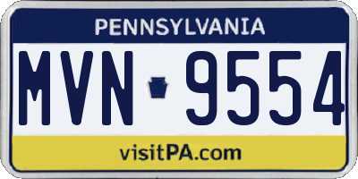 PA license plate MVN9554