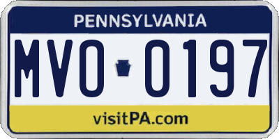 PA license plate MVO0197
