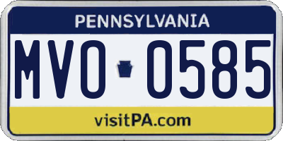 PA license plate MVO0585
