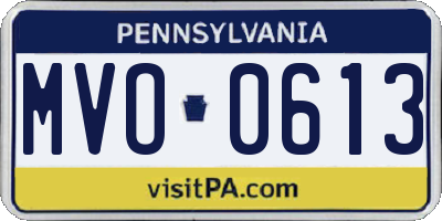 PA license plate MVO0613