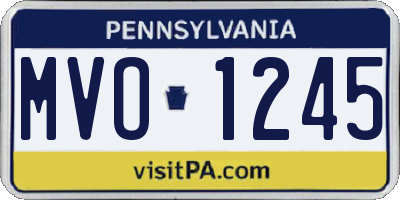 PA license plate MVO1245