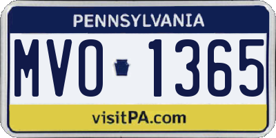 PA license plate MVO1365