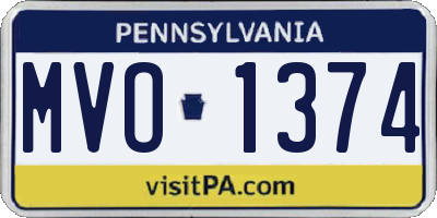 PA license plate MVO1374