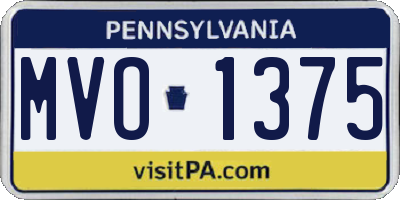 PA license plate MVO1375