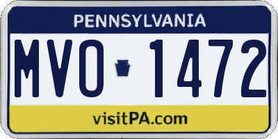 PA license plate MVO1472