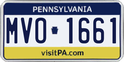 PA license plate MVO1661
