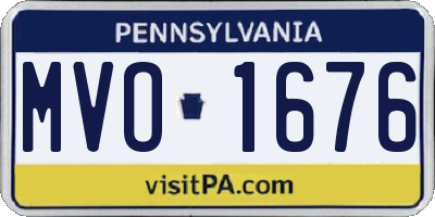 PA license plate MVO1676