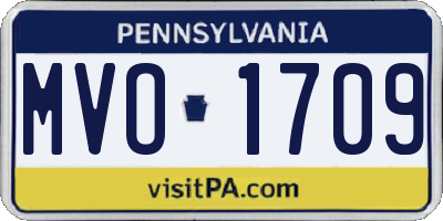 PA license plate MVO1709