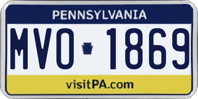 PA license plate MVO1869