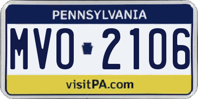 PA license plate MVO2106