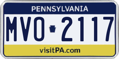 PA license plate MVO2117