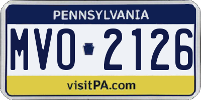 PA license plate MVO2126