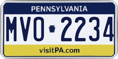 PA license plate MVO2234