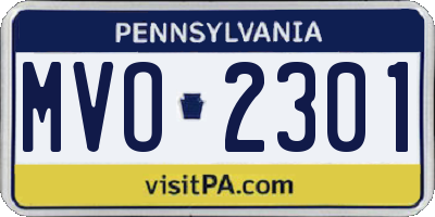 PA license plate MVO2301