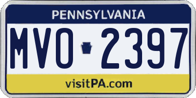 PA license plate MVO2397