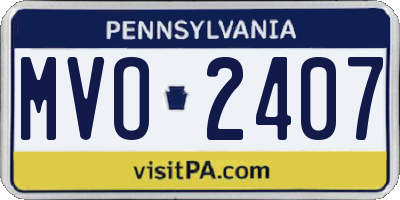 PA license plate MVO2407