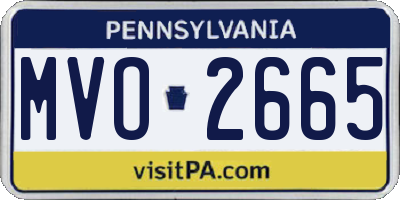 PA license plate MVO2665