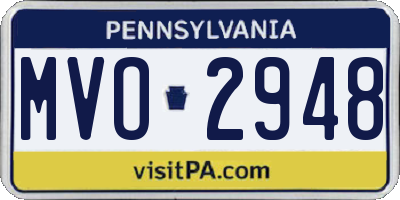 PA license plate MVO2948