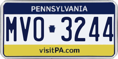 PA license plate MVO3244