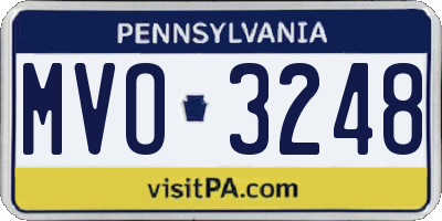 PA license plate MVO3248