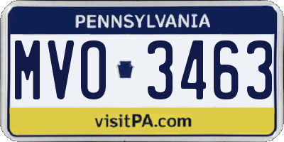 PA license plate MVO3463