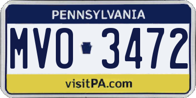 PA license plate MVO3472