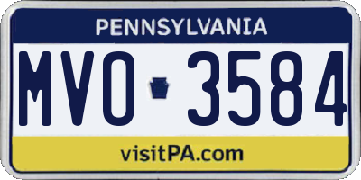 PA license plate MVO3584