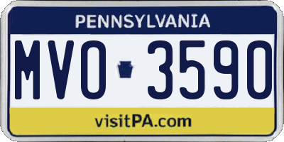 PA license plate MVO3590