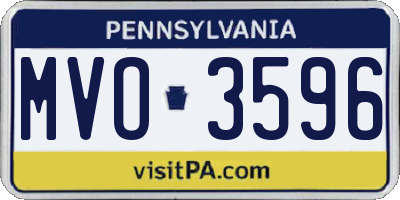 PA license plate MVO3596