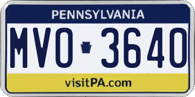 PA license plate MVO3640