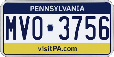 PA license plate MVO3756