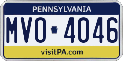 PA license plate MVO4046
