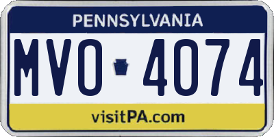 PA license plate MVO4074