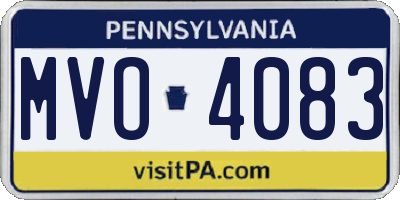 PA license plate MVO4083