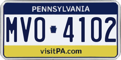 PA license plate MVO4102