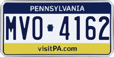 PA license plate MVO4162