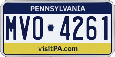 PA license plate MVO4261