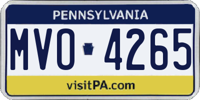 PA license plate MVO4265
