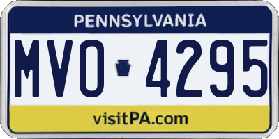 PA license plate MVO4295