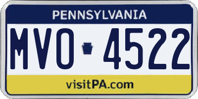 PA license plate MVO4522