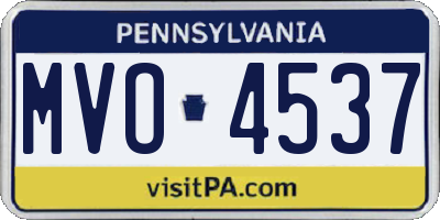 PA license plate MVO4537