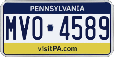 PA license plate MVO4589